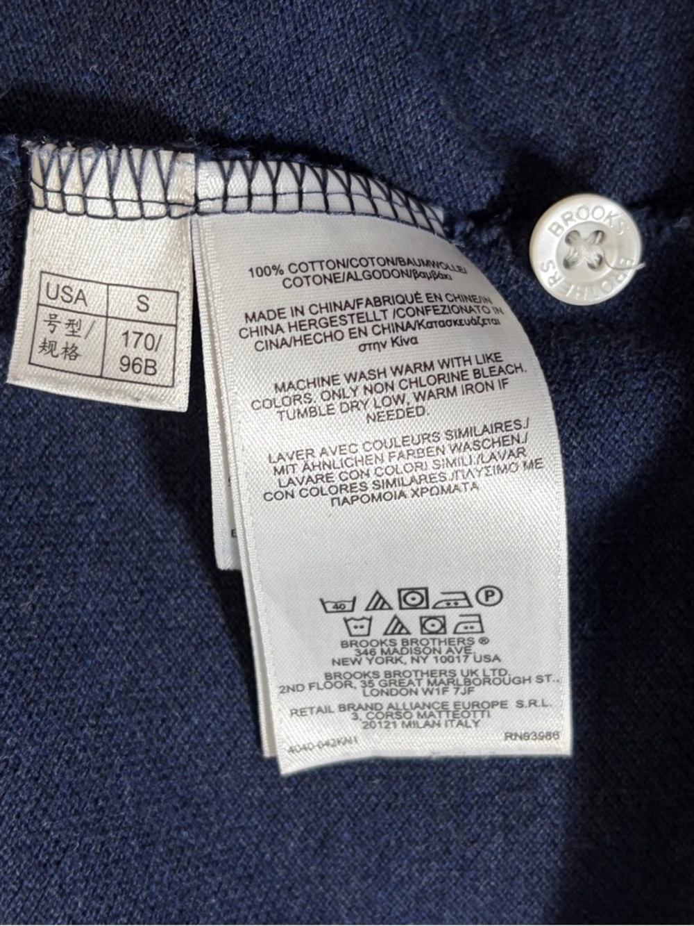 Brooks Brothers Navy Performance Polo Original Fit - Picture 4 of 4
